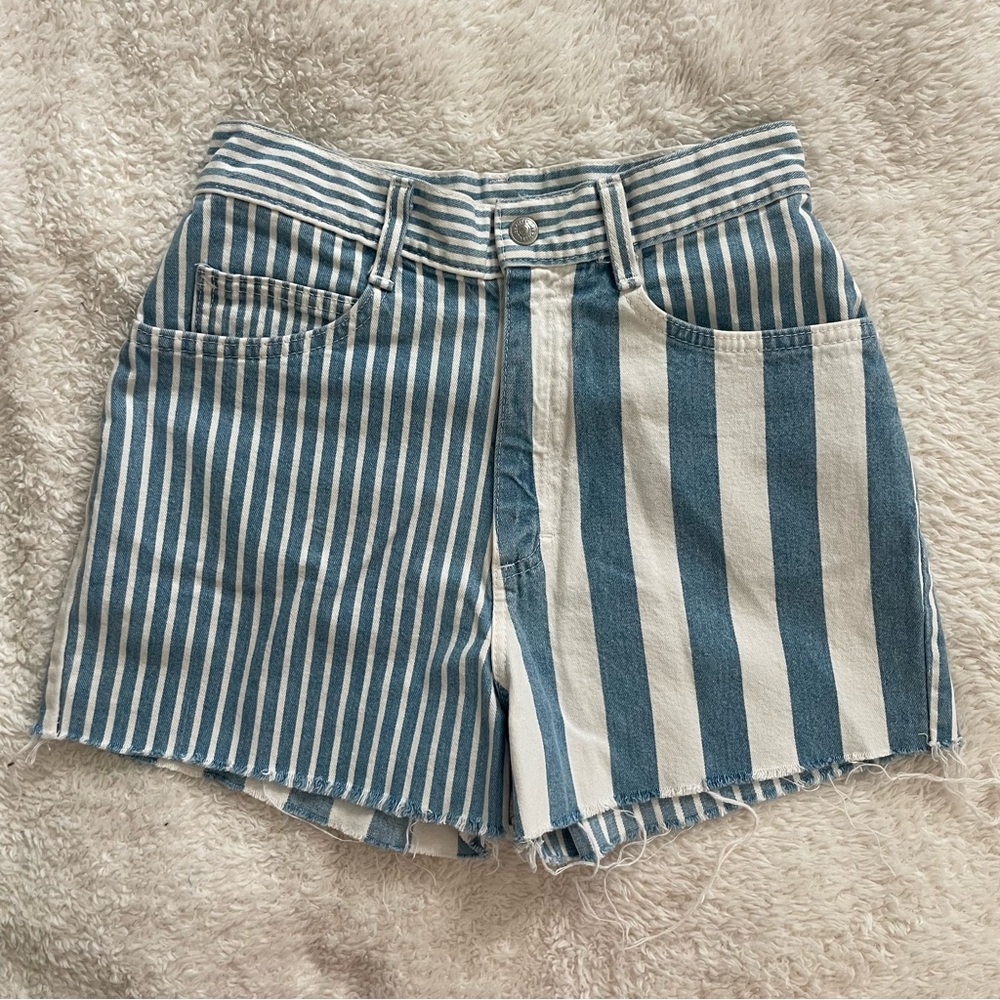 Lee • Vintage Striped Jean Shorts